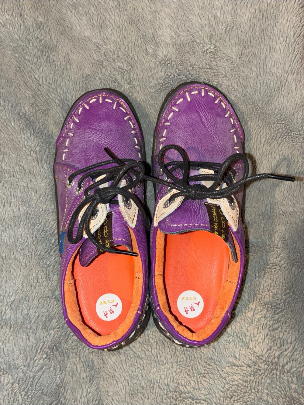 Women’s Purple Leather Lace-Up TMA Eyes groovy glides leather shoes